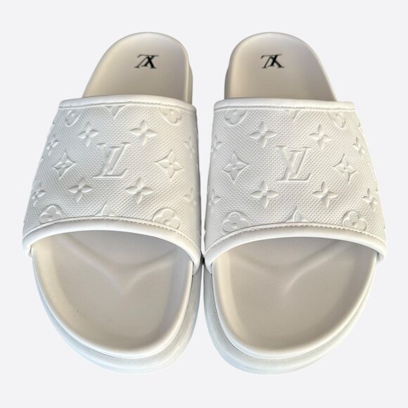 Louis Vuitton White Monogram Miami Mules - Picture 2 of 8